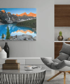 Landschap Meer Bergen Canvas Schilderij - Afbeelding 3