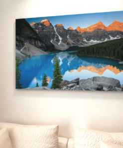 Landschap Meer Bergen Canvas Schilderij - Afbeelding 4
