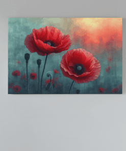 Klaproos Bloemen Canvas Schilderij
