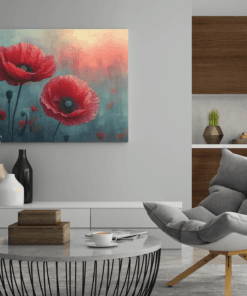 ALIVA 1207 canvas schilderij klaproos bloemen b