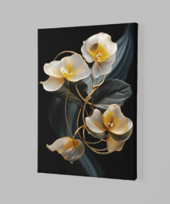 ALIVA 1209 bloemen wit geel canvas schilderij a