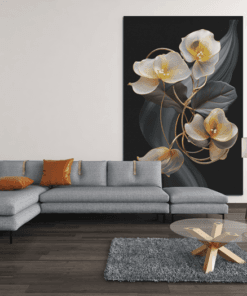 ALIVA 1209 bloemen wit geel canvas schilderij b 1