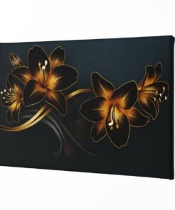 Alternative view of Gouden Bloemen Canvas Schilderij