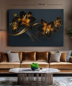 gouden-bloemen-canvas-schilderij-d