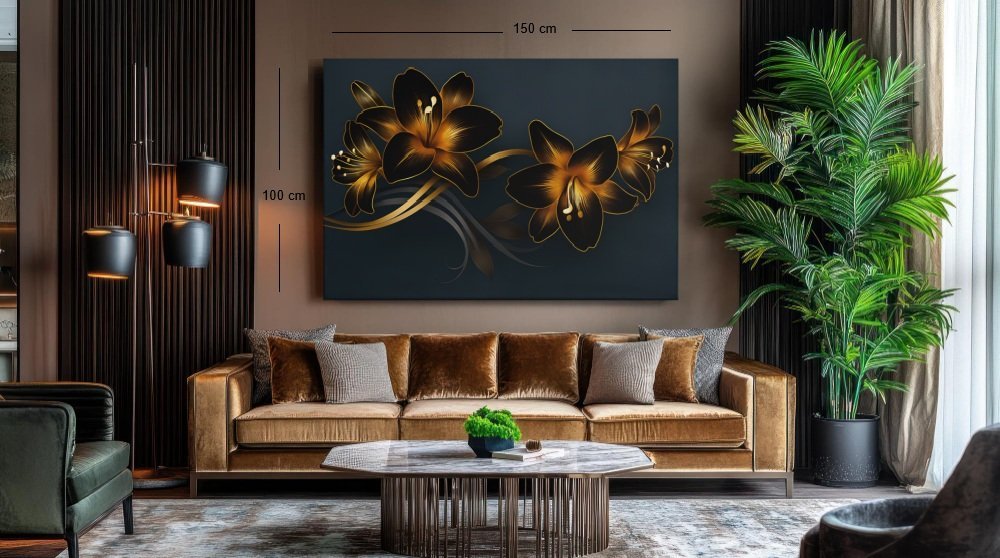 gouden-bloemen-canvas-schilderij-d