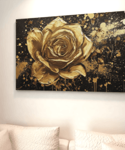 ALIVA 1212 gouden roos canvas schilderij b