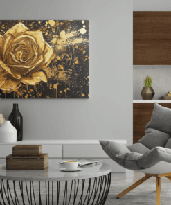 ALIVA 1212 gouden roos canvas schilderij d