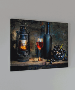 ALIVA 1248 wijndruiven en zaklamp canvas schilderij a
