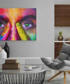 ALIVA 1249 gekleurde vrouw gezicht canvas schilderij b