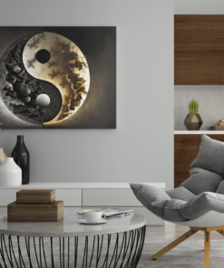 ALIVA 1255 yin en yang canvas schilderij b