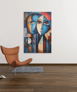 ALIVA 1259 gezichten abstract canvas schilderij a