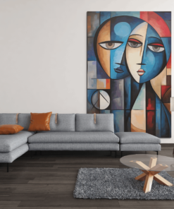 ALIVA 1259 gezichten abstract canvas schilderij d