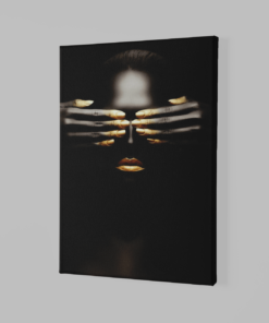 ALIVA 1262 vrouw zwart goud canvas schilderij a