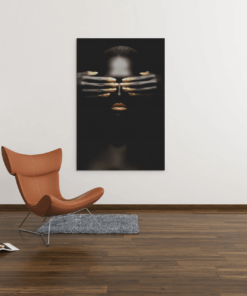ALIVA 1262 vrouw zwart goud canvas schilderij c