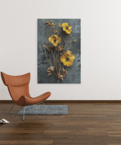 Gedroogde bloemen Canvas Schilderij - Afbeelding 3