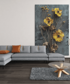 Gedroogde bloemen Canvas Schilderij - Afbeelding 4