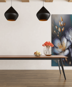 ALIVA 1268 bloemen wit paars canvas schilderij d