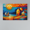 ALIVA 1278 kleurrijke dorp canvas schilderij