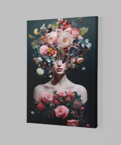 ALIVA 1282 vrouw met bloemen canvas schilderij a