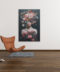 ALIVA 1282 vrouw met bloemen canvas schilderij b
