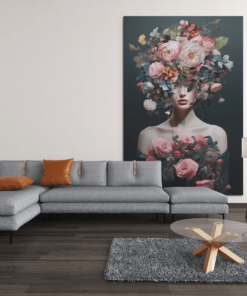 ALIVA 1282 vrouw met bloemen canvas schilderij c