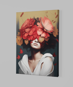 ALIVA 1284 vrouw met bloemen canvas schilderij a