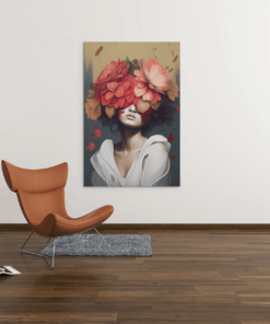 ALIVA 1284 vrouw met bloemen canvas schilderij b