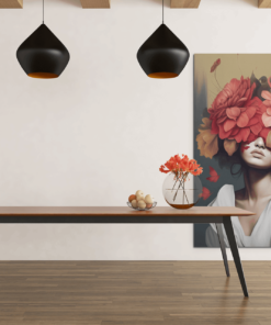 ALIVA 1284 vrouw met bloemen canvas schilderij c