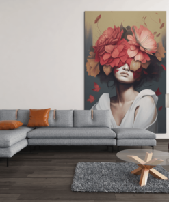 ALIVA 1284 vrouw met bloemen canvas schilderij d