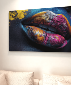 ALIVA 1285 gekleurde lippen canvas schilderij b