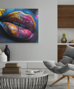 ALIVA 1285 gekleurde lippen canvas schilderij c