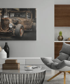 ALIVA 1288 retro car canvas schilderij c