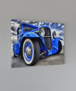 ALIVA 1289 oldtimer blauwe auto canvas schilderij a