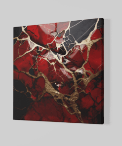 Alternative view of Marmer Rood Goud Canvas Schilderij  