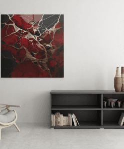 OEFE 1172 marmer rood goud canvas schilderij b