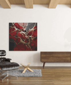 OEFE 1172 marmer rood goud canvas schilderij c