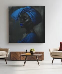 OEFE 1176 canvas schilderij vrouw in blauw c