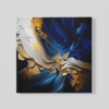 OEFE 1178 abstract blauw goud canvas schilderij