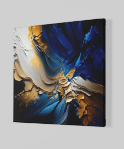 Alternative view of Abstract Blauw Goud Canvas Schilderij