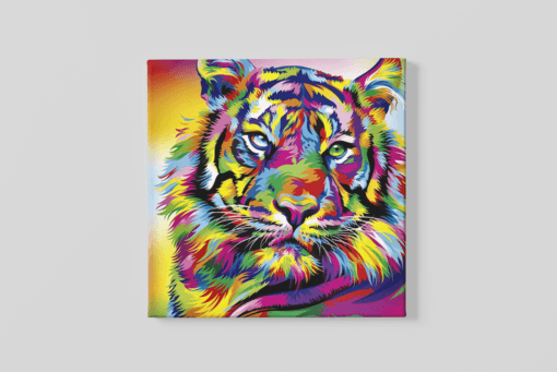Tijger Kleurrijk Canvas Schilderij