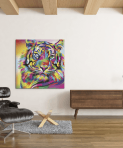 OEFE 1179 tijger kleurrijk canvas schilderij c