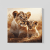 OEFE 1183 moeder leeuwin met welp canvas schilderij