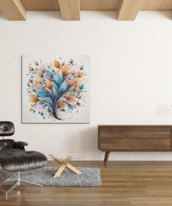 OEFE 1184 kleurrijke plant canvas schilderij c