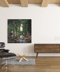 Stroom in Het Bos Canvas Schilderij - Afbeelding 3