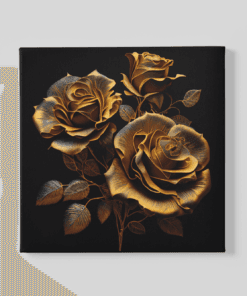Gouden Rozen Canvas Schilderij