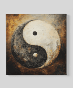 Yin en Yang Vierkant Canvas Schilderij