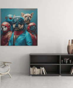 OEFE 1196 coole honden canvas schilderij b min