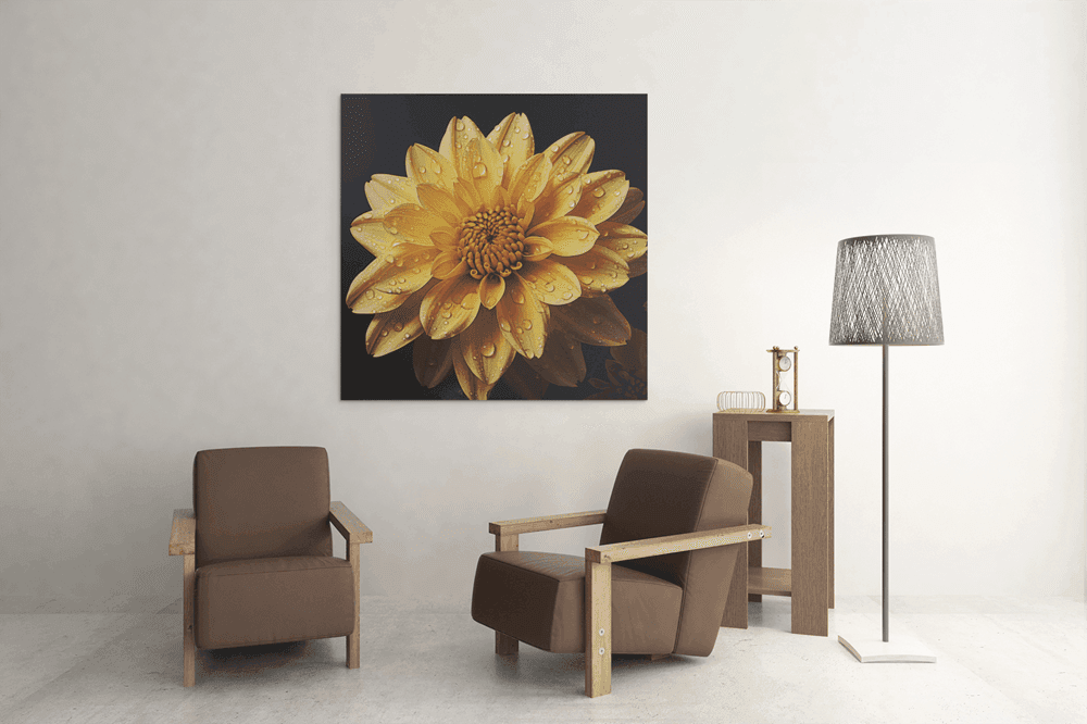 OEFE 1197 gele chrysant canvas schilderij d min