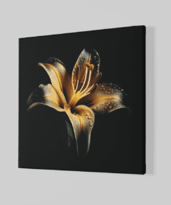 Alternative view of Lelie Geel Zwart Canvas Schilderij