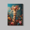 ALIVA 1296 giraffe met bloemen canvas schilderij rechthoek a